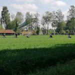 Kinder fahren mit Fahrrad zum Bessmann-Spielplatz