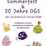 Plakat Einladung Sommerfest & 20 Jahre OGS